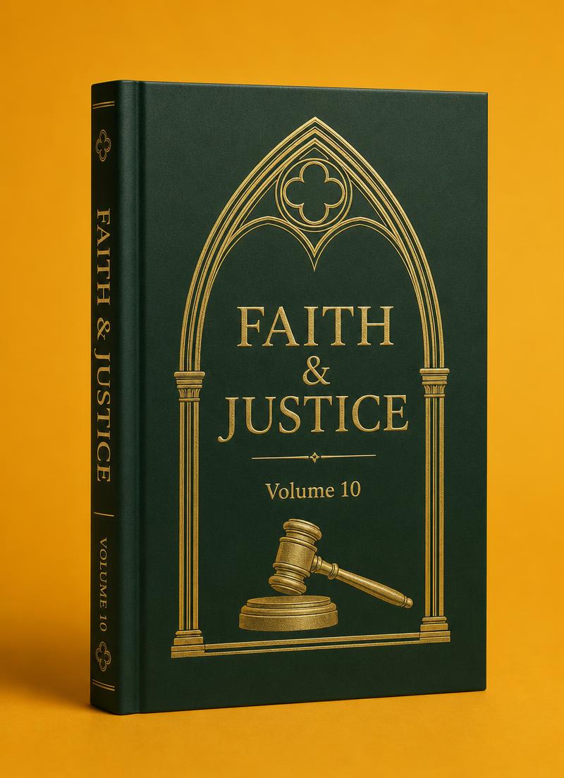 Faith & Justice Volume 10 cover mockup