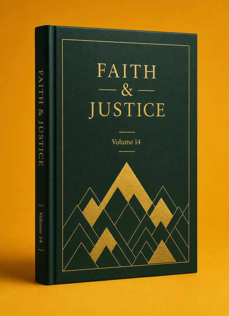 Faith & Justice Volume 14 cover mockup