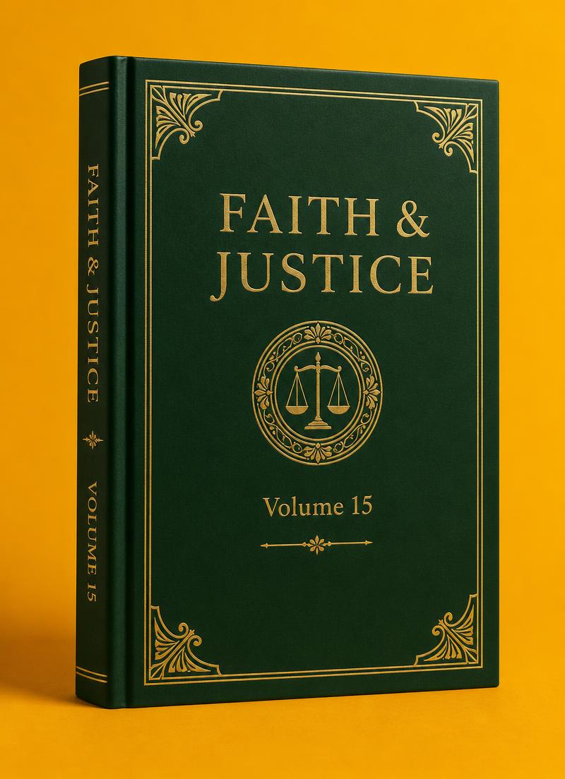 Faith & Justice Volume 15 cover mockup